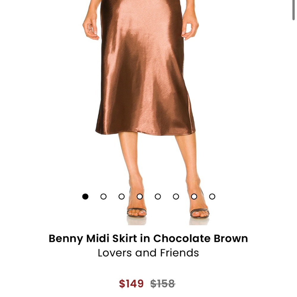 Lovers and friends gorgeous metallic bronze midi skirt NEW WITH TAGS